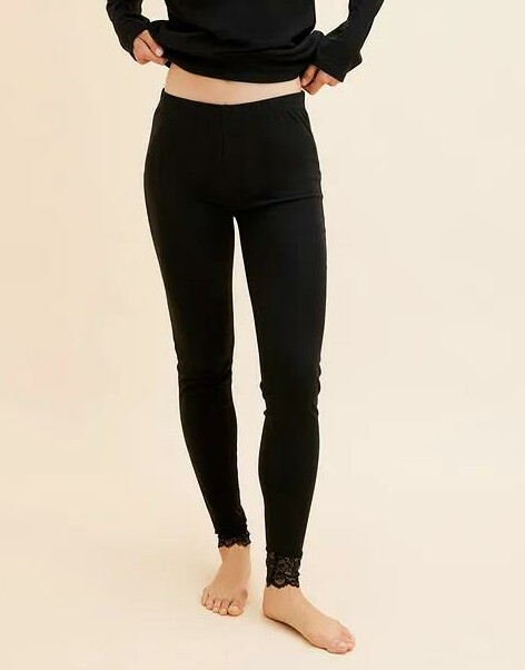 CZARNE LEGGINSY KORONKA