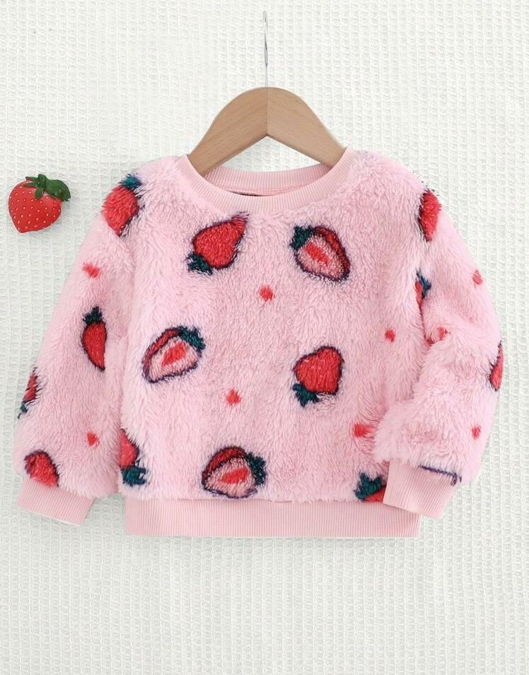 RÓŻOWY SWETER PRINT FLUFFY