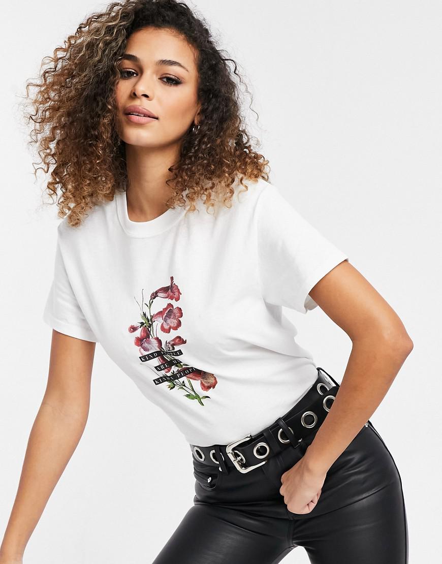 BIAŁY T-SHIRT PRINT