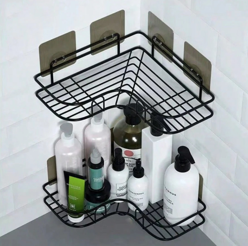 CZARNA  PÓŁKA ŁAZIENKOWA 2-PACK