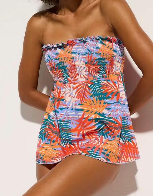 KOMPLET TANKINI W ROŚLINNY WZÓR 