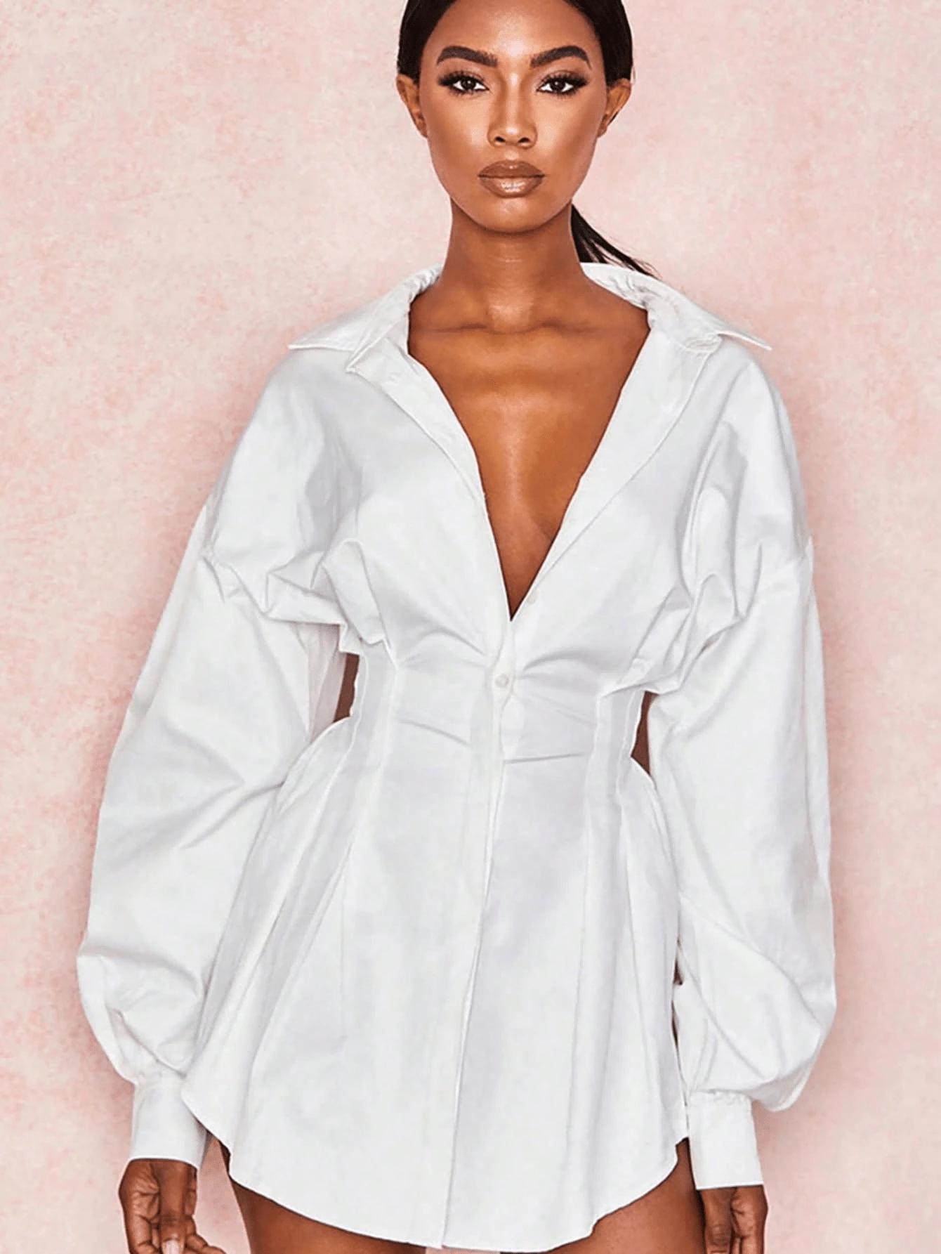 biała bluzka v-neck