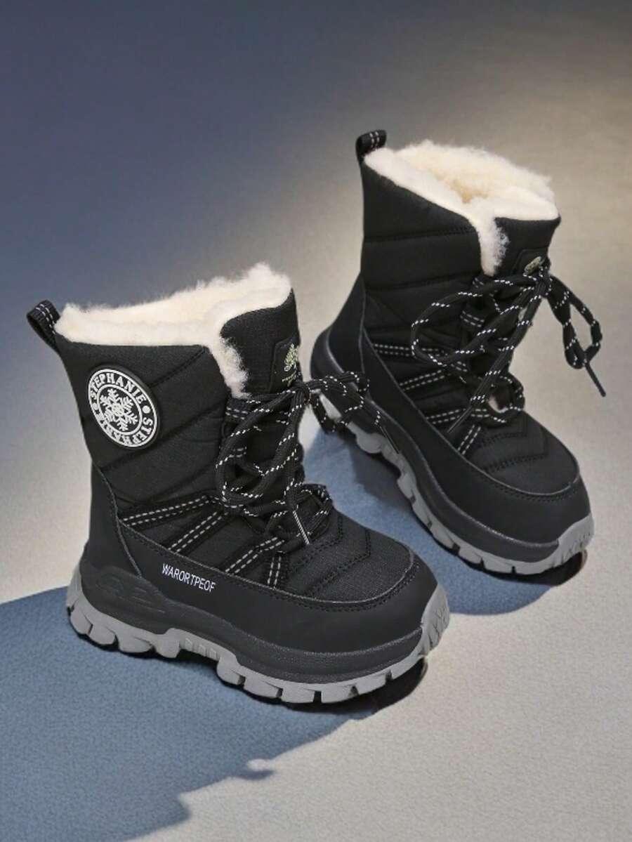 czarne śniegowce sztuczne futerko