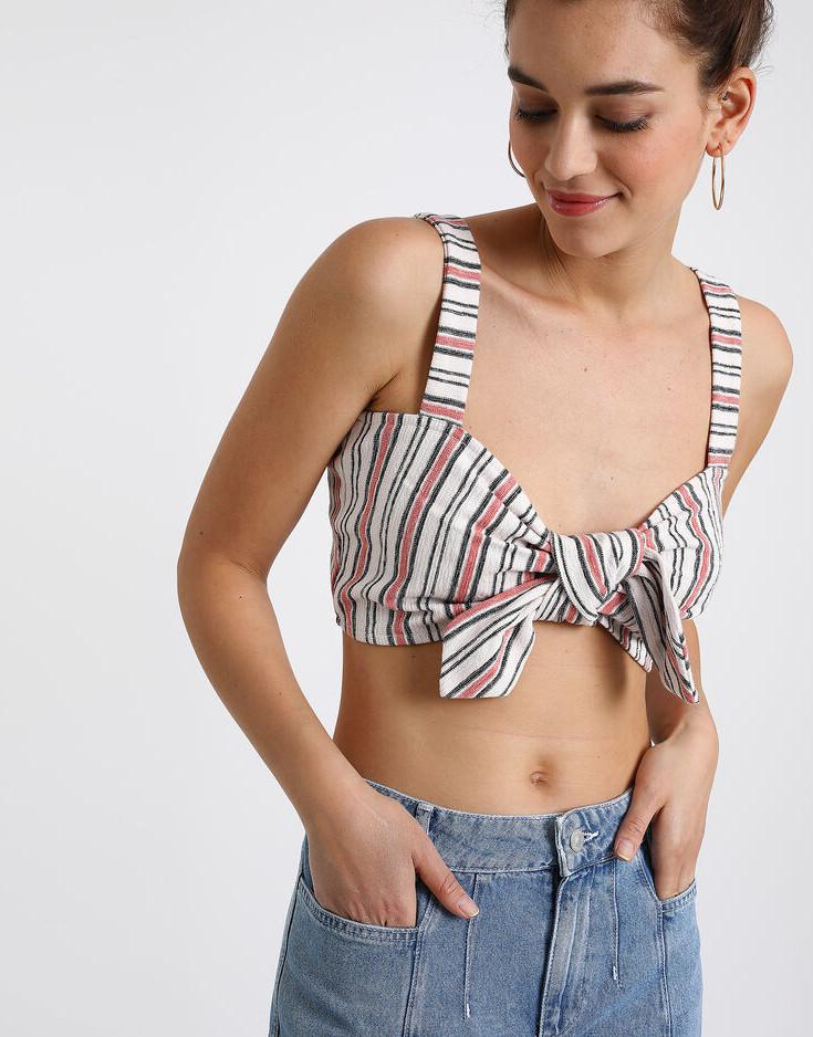 KRÓTKI TOP BRALET WIĄZANIE