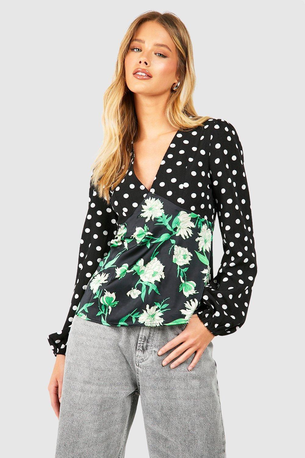 BLUZKA V-NECK DŁUGI RĘKAW 