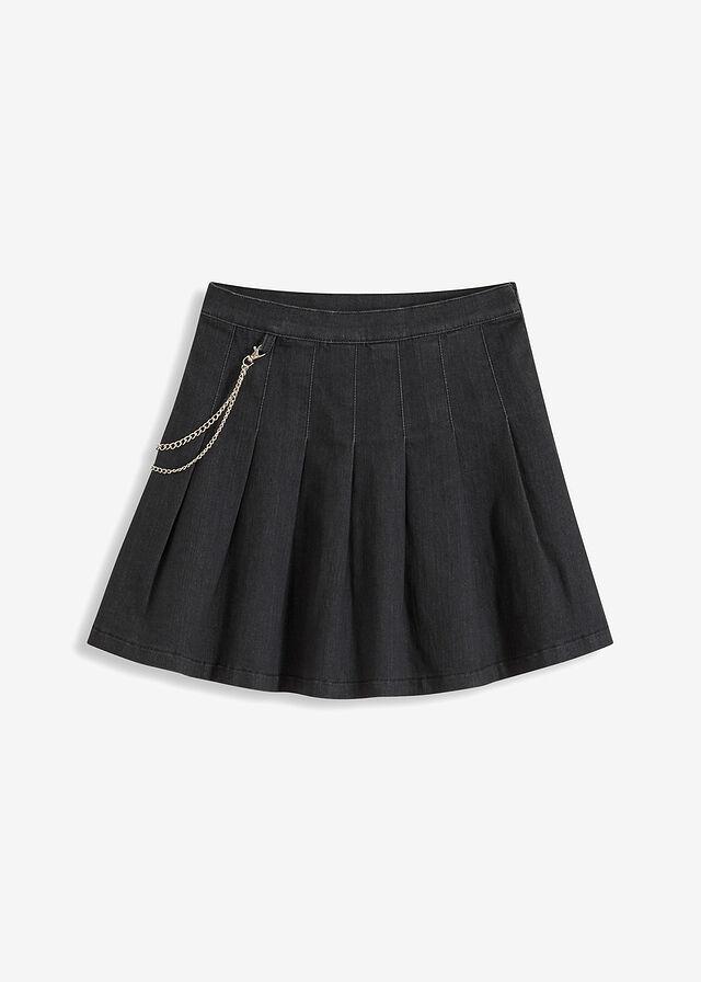 SPÓDNICA JEANSOWA MINI Z ŁAŃCUSZKIEM