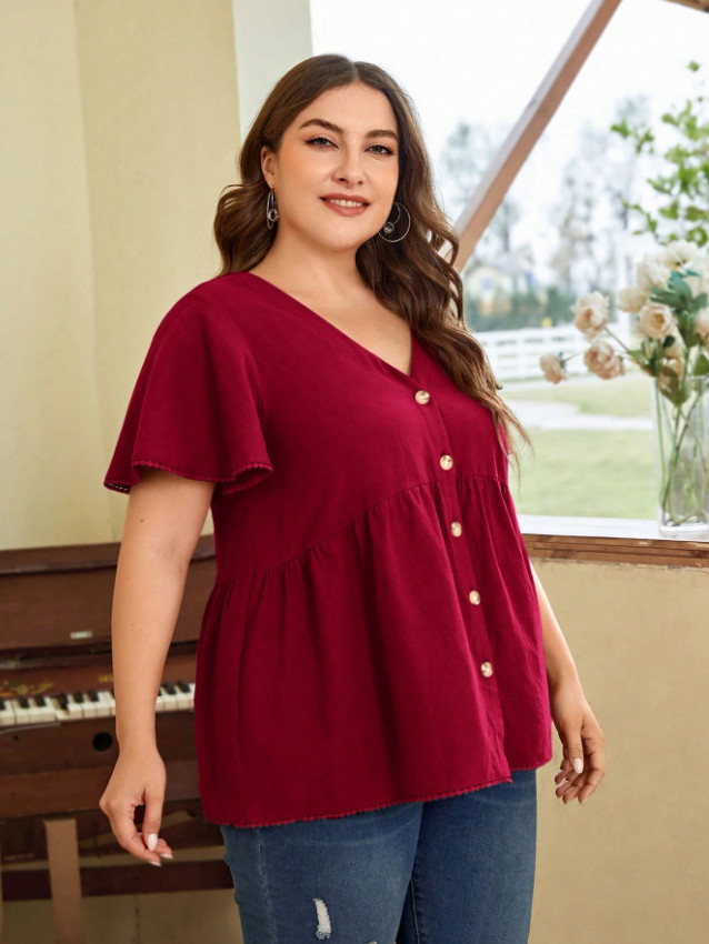 BLUZKA V NECK guziki