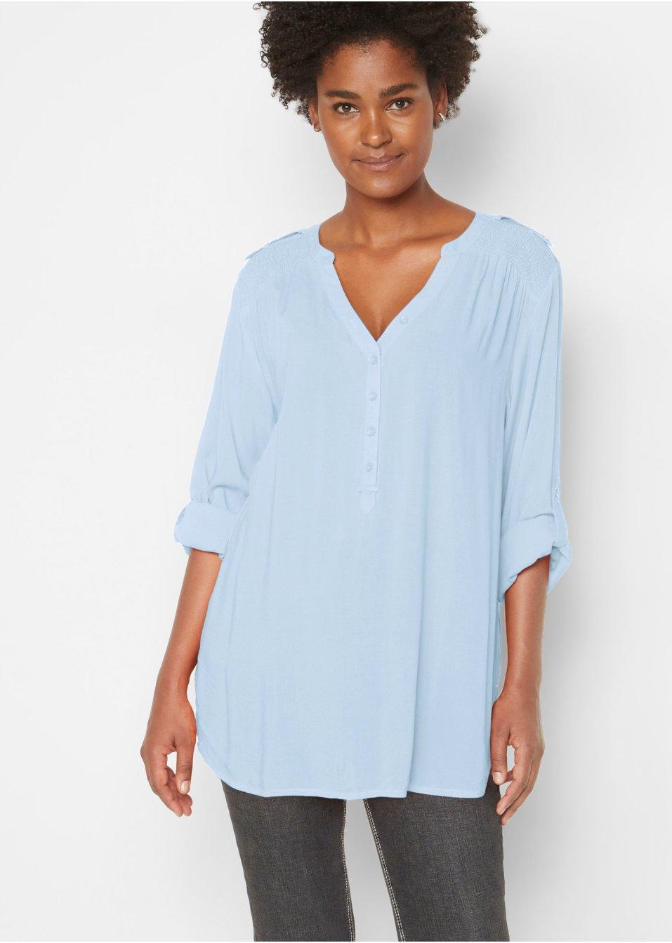 NIEBIESKA BLUZKA V-NECK 