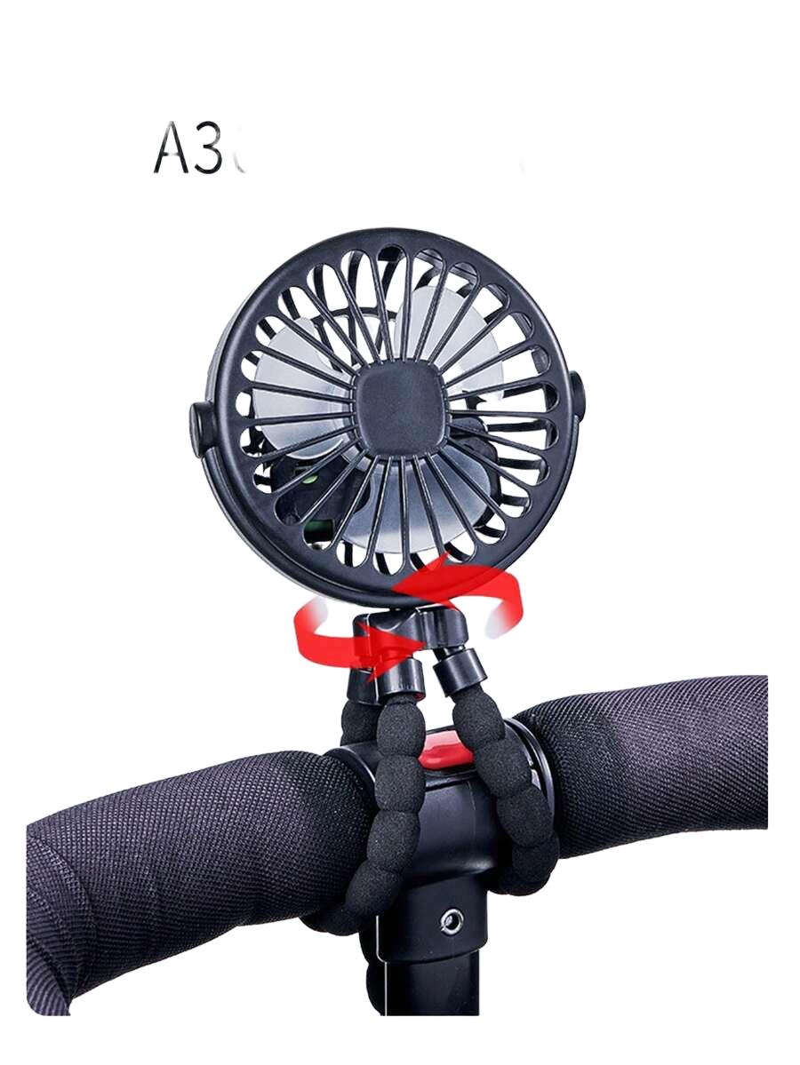 czarny  przenośny wentylator 2-pack