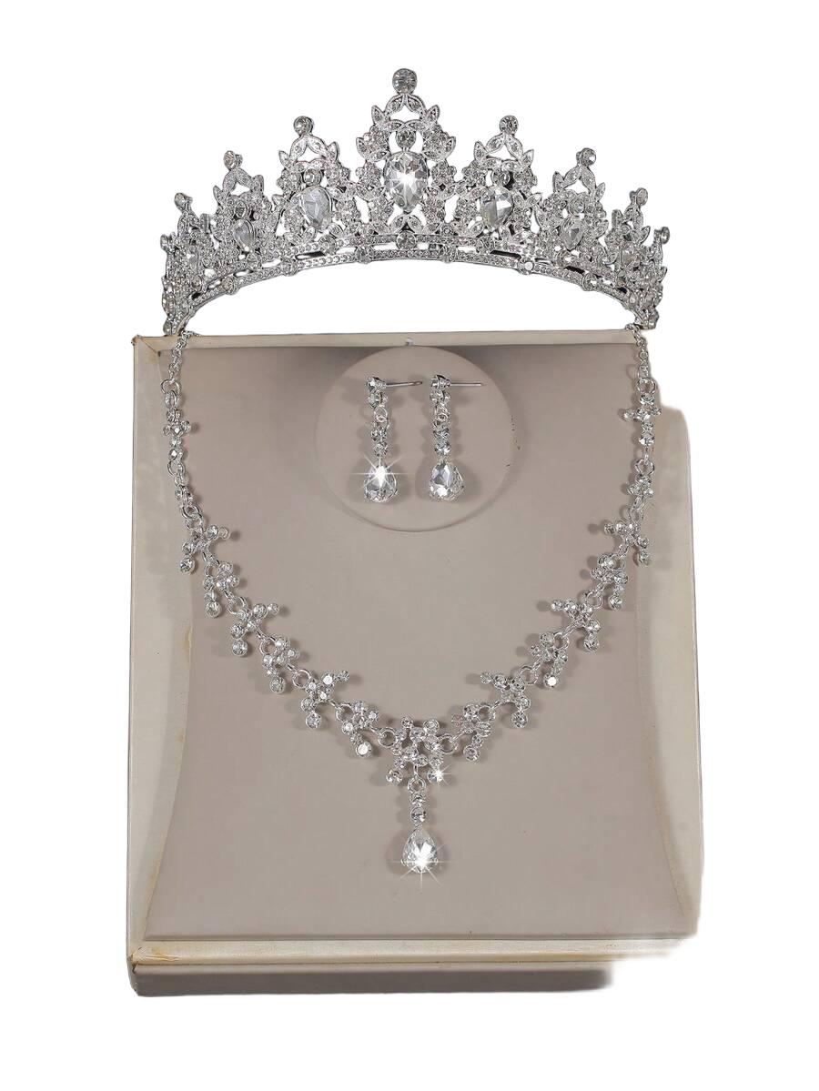 diadem koronka kolczyki naszyjnik komplet