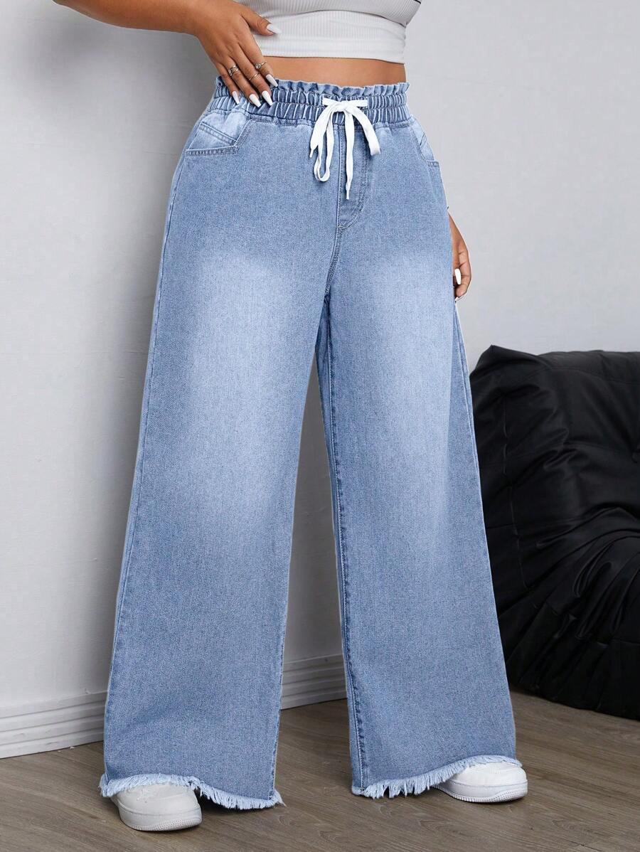 SPODNIE JEANS WIĄZANIE