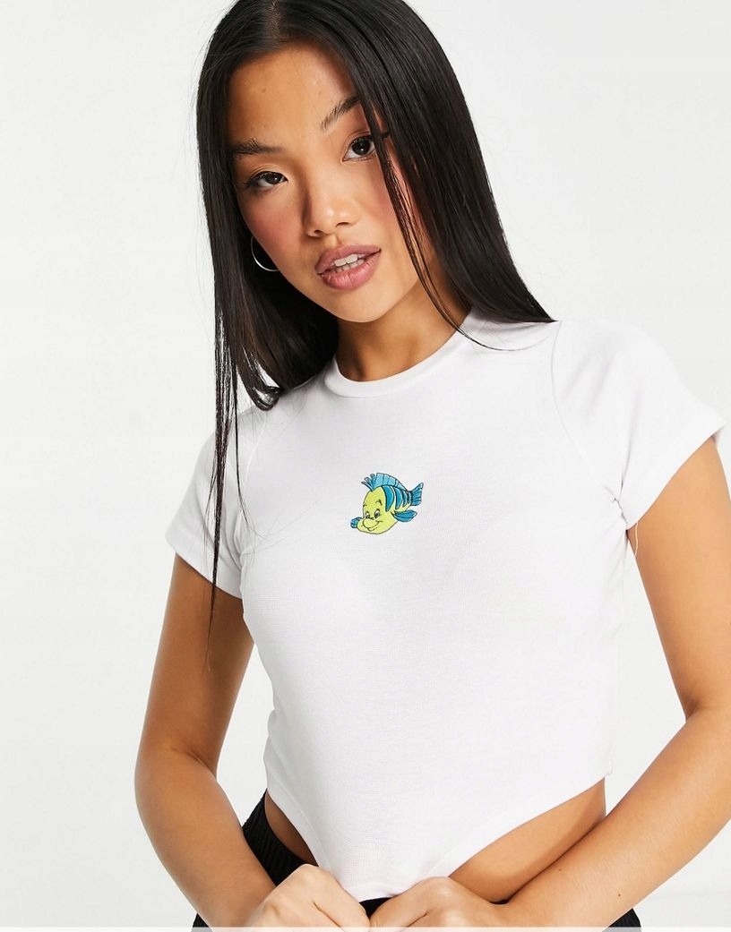 BIAŁY CROP TOP HAFT