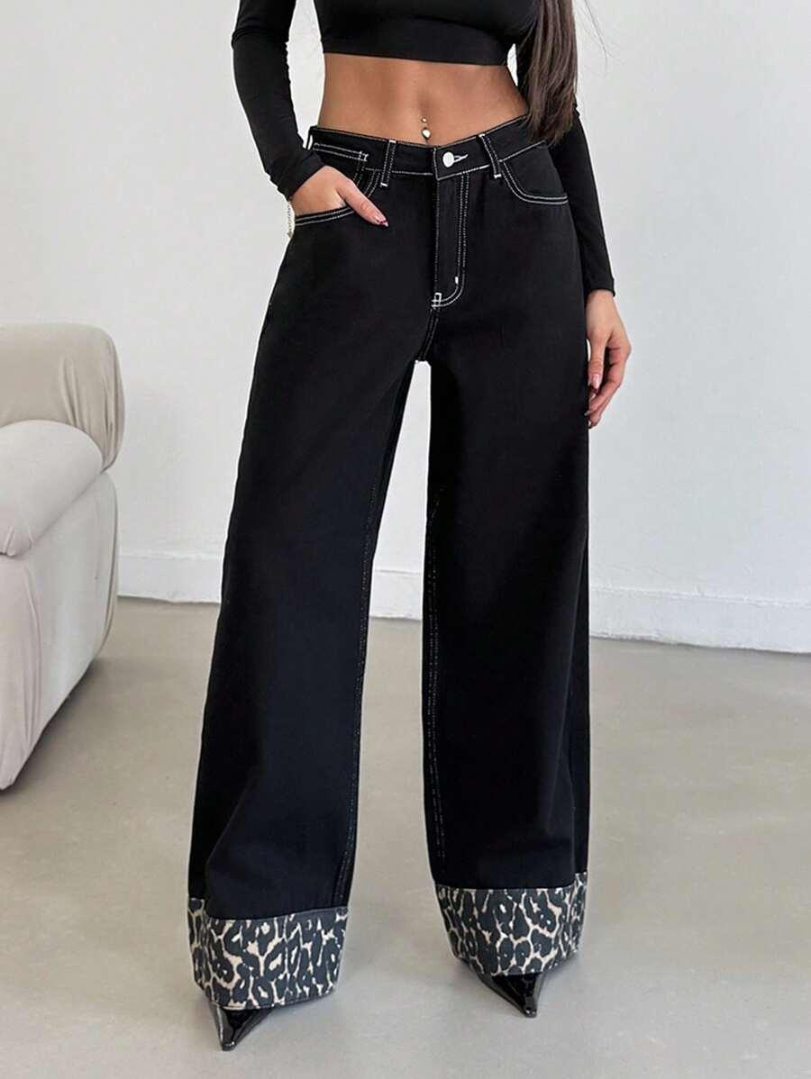 czarne spodnie jeans prosta nogawka