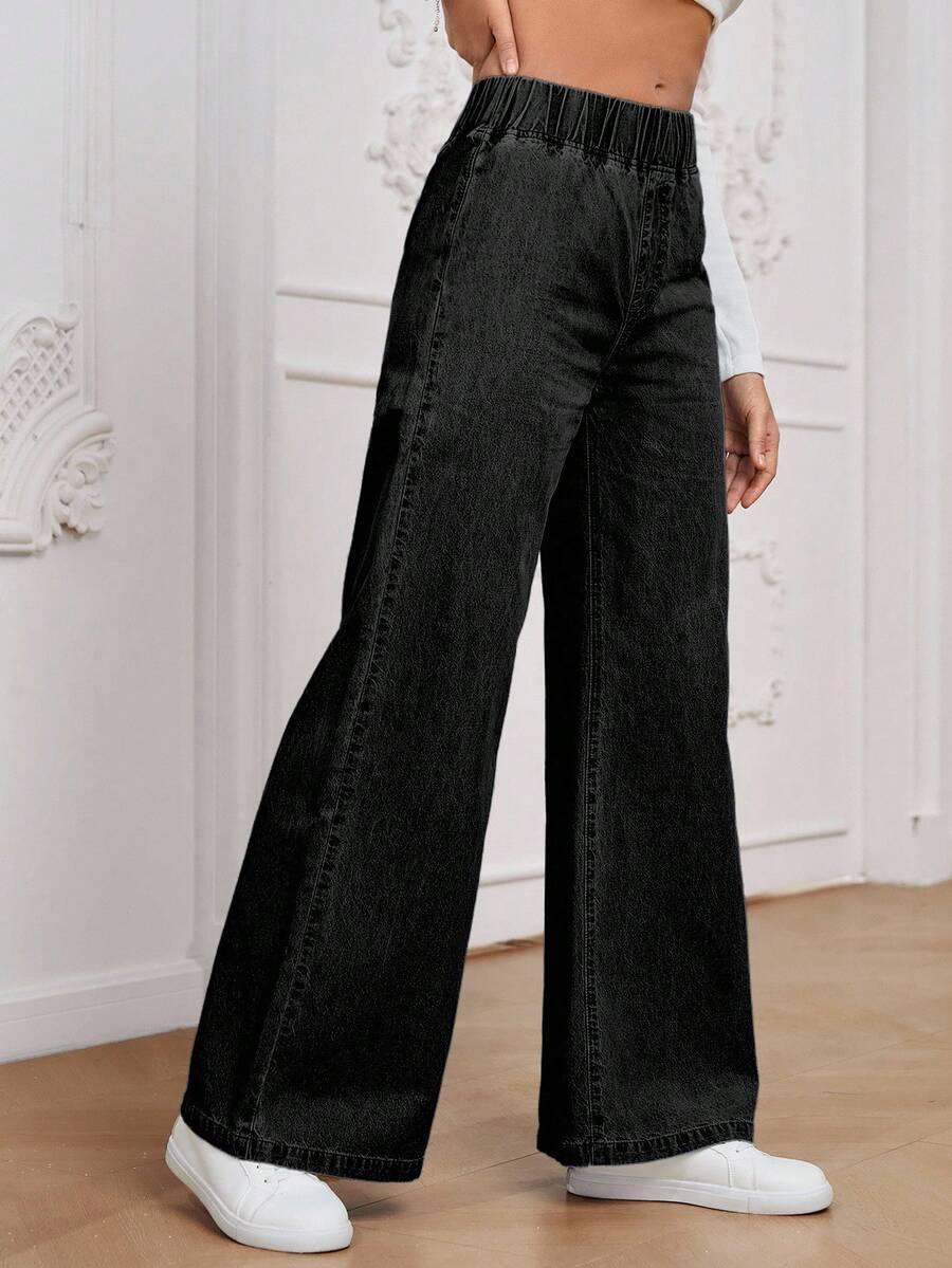 czarne ocieplane spodnie jeans