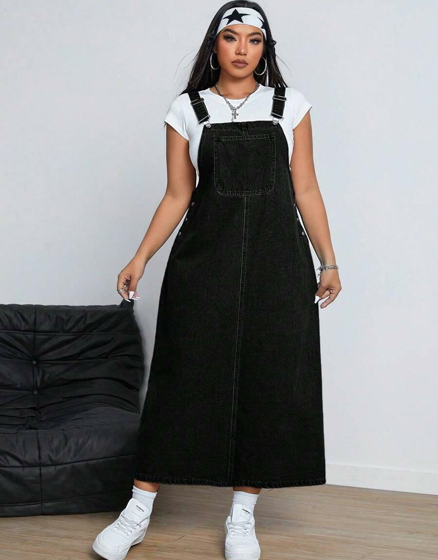 CZARNA MIDI SUKIENKA JEANS