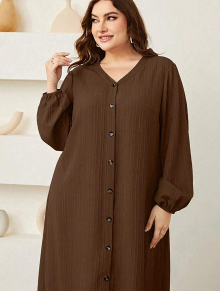 maxi sukienka długi rękaw v neck