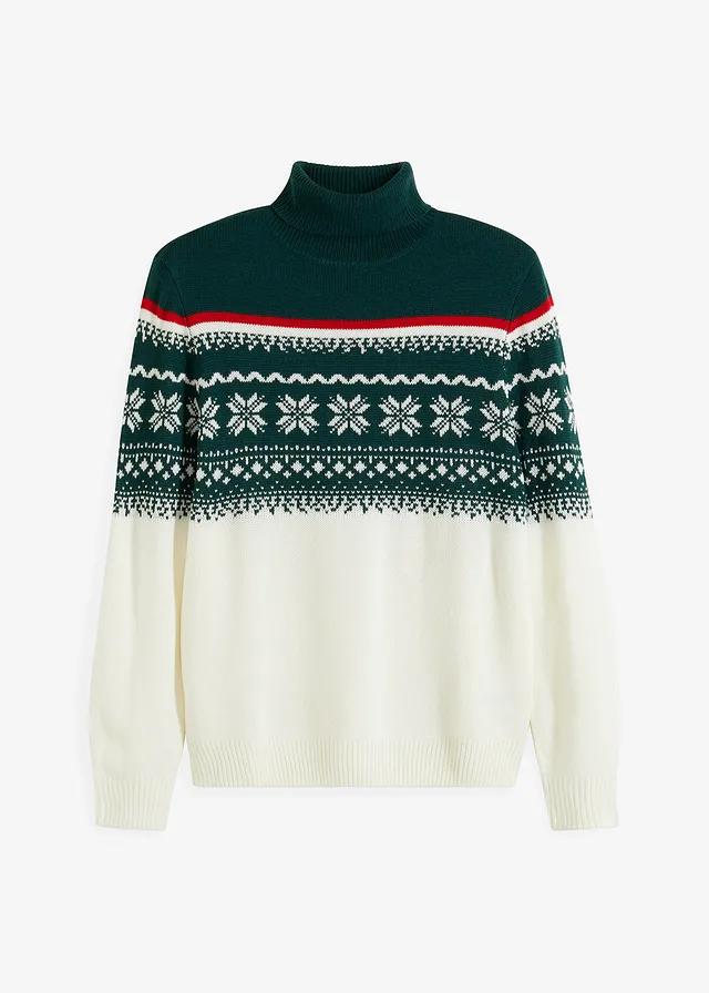 SWETER Z GOLFEM W NORWESKI WZÓR