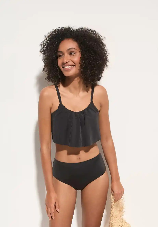 CZARNY DÓŁ OD BIKINI WYSOKI STAN