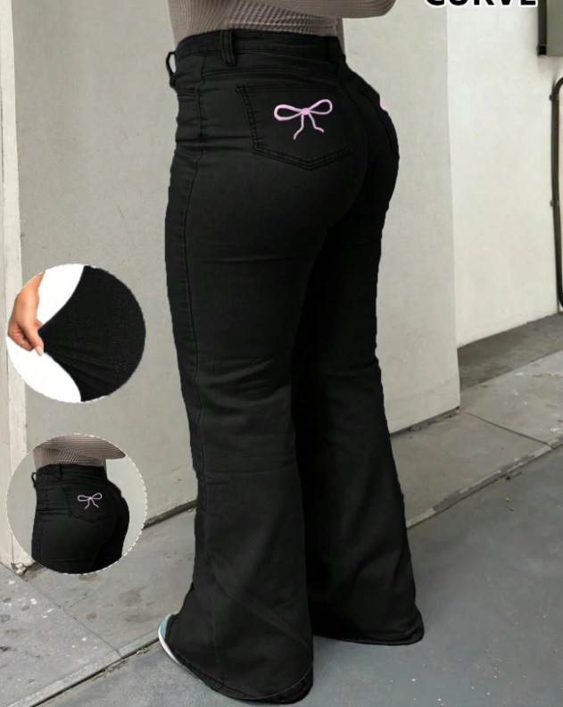 CZARNE SPODNIE JEANS