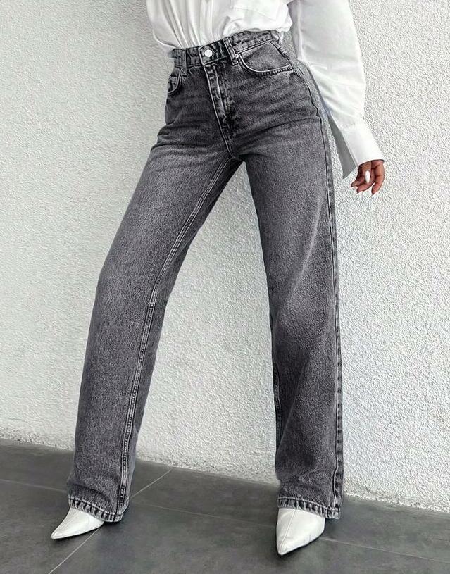 SZARE SPODNIE JEANS 
