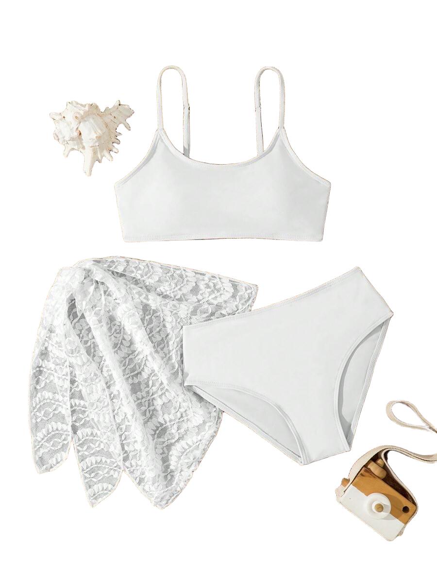 DWUCZĘŚCIOWE BIKINI DAMSKIE Z WIĄZANĄ SPÓDNICZKĄ 