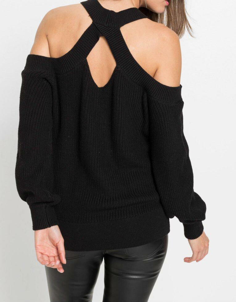 SWETER Z ODKRYTYMI RAMIONAMI