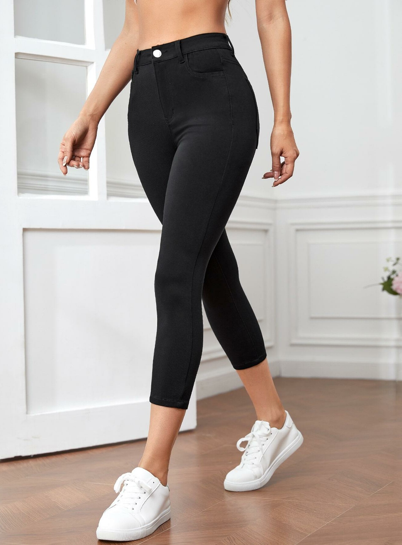 CZARNE SPODNIE JEANS 