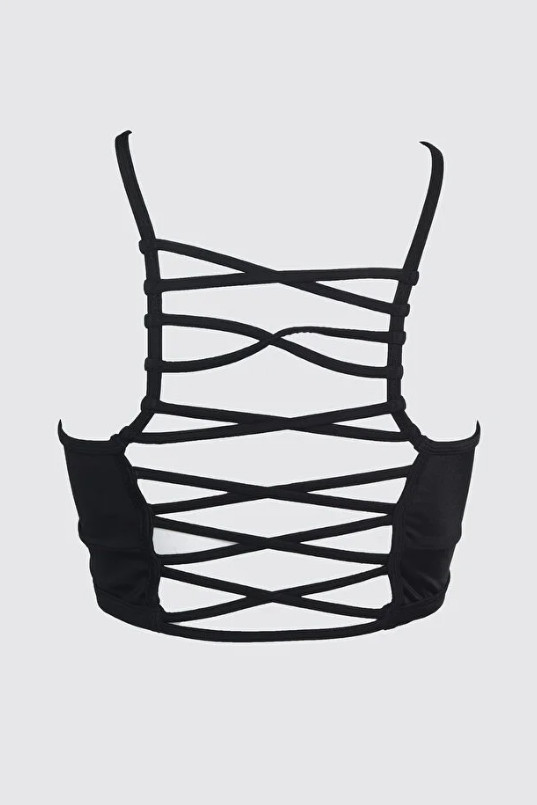 czarna góra od bikini paski