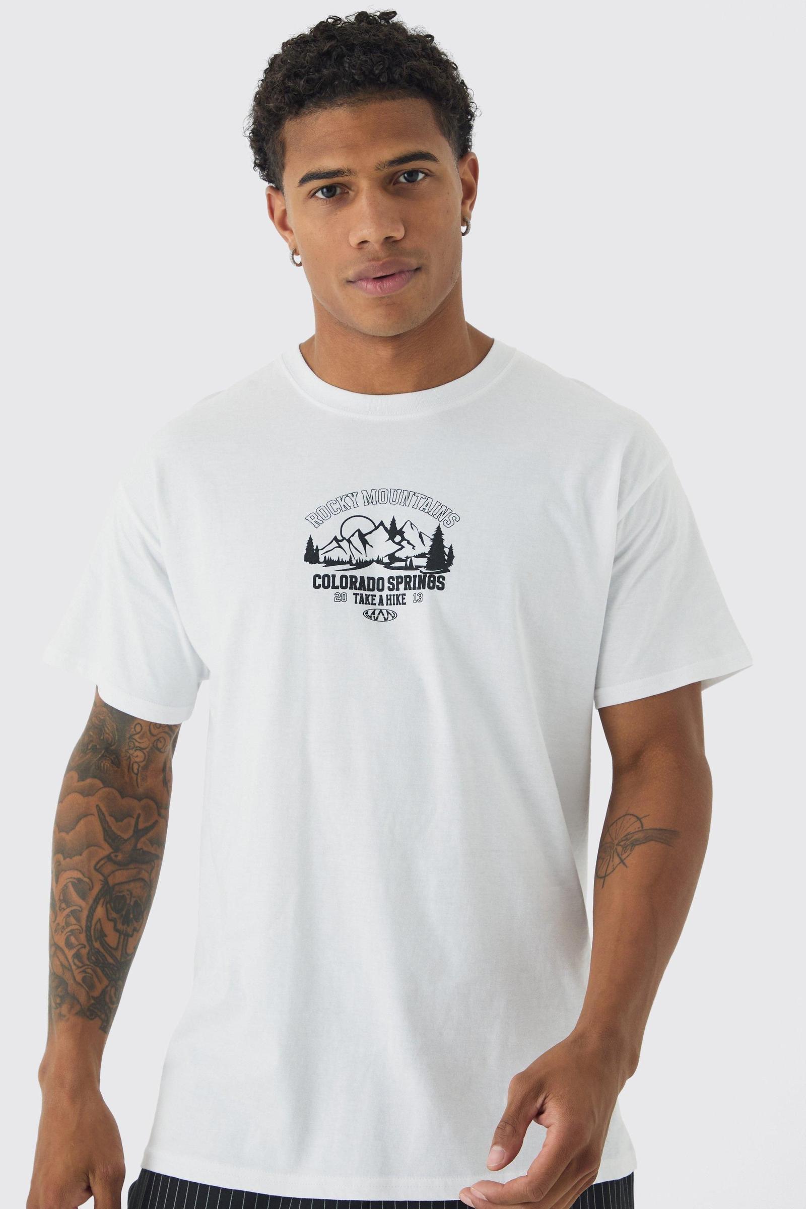 BIAŁY T-SHIRT OKRĄGŁY DEKOLT NADRUK