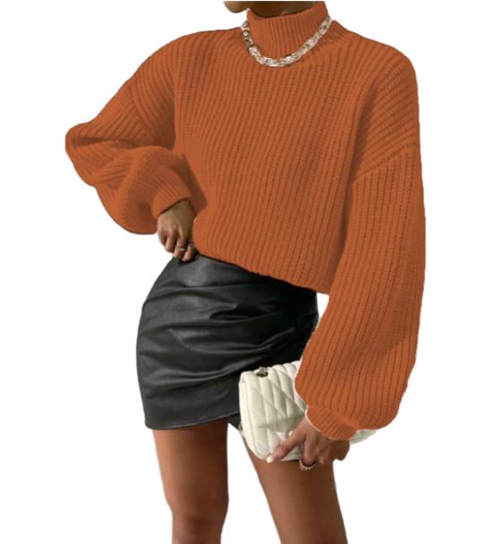 pomarańczowy SWETER DŁUGI RĘKAW