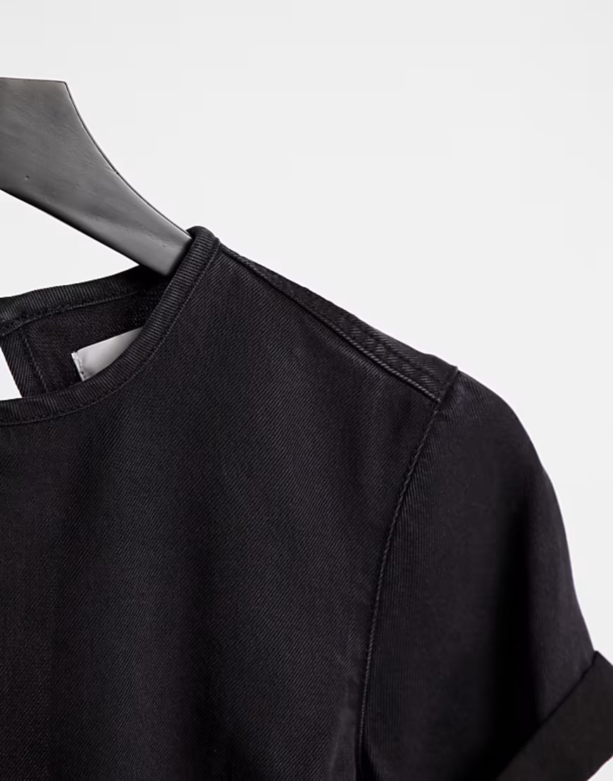 CZARNY TOP JEANS WIĄZANIE