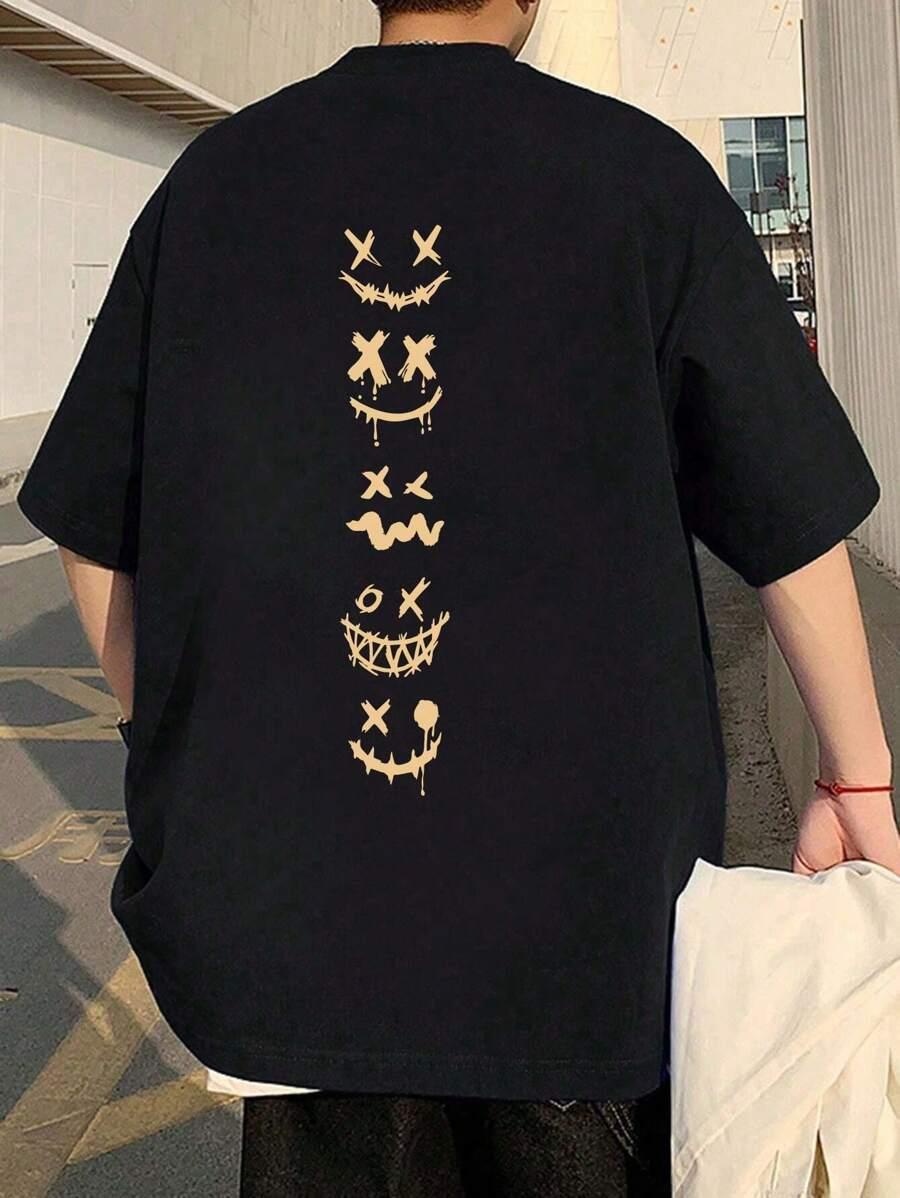 CZARNY T-SHIRT okrągły dekolt