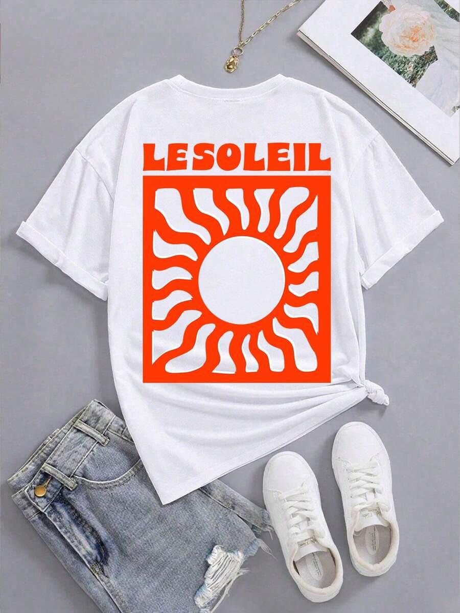 biały t-shirt nadruk