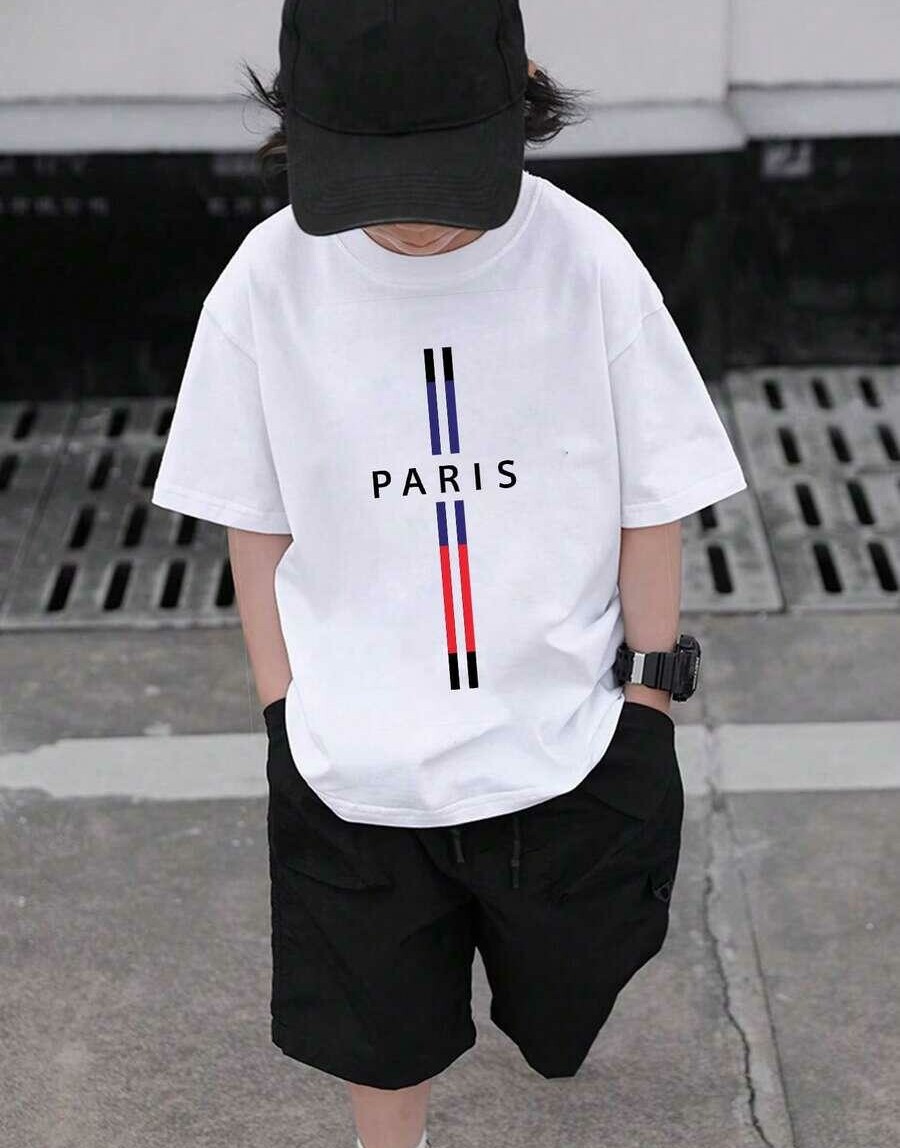 t-shirt okrągły dekolt nadruk