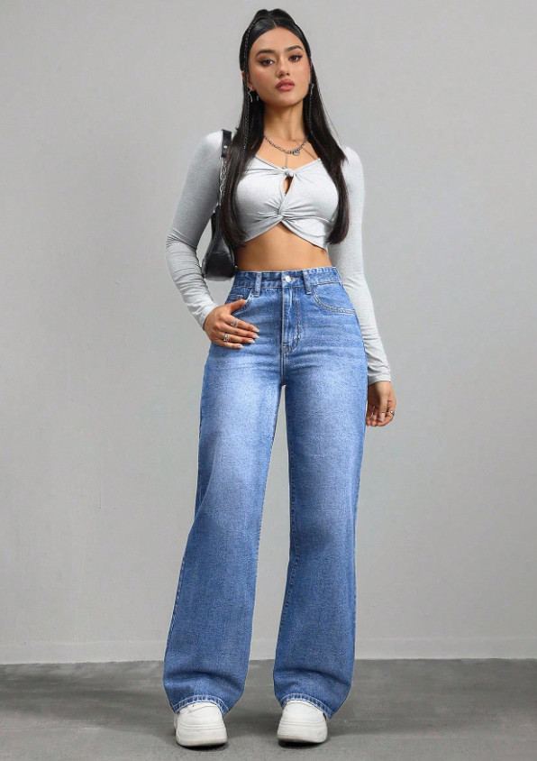 NIEBIESKIE SPODNIE JEANS