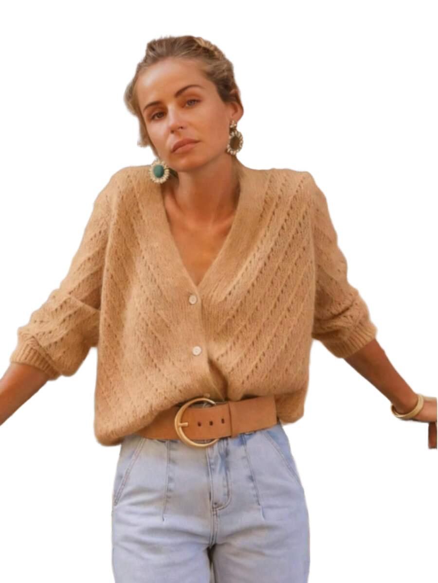 SWETER ROZPINANY Z DŁUGIM RĘKAWEM 