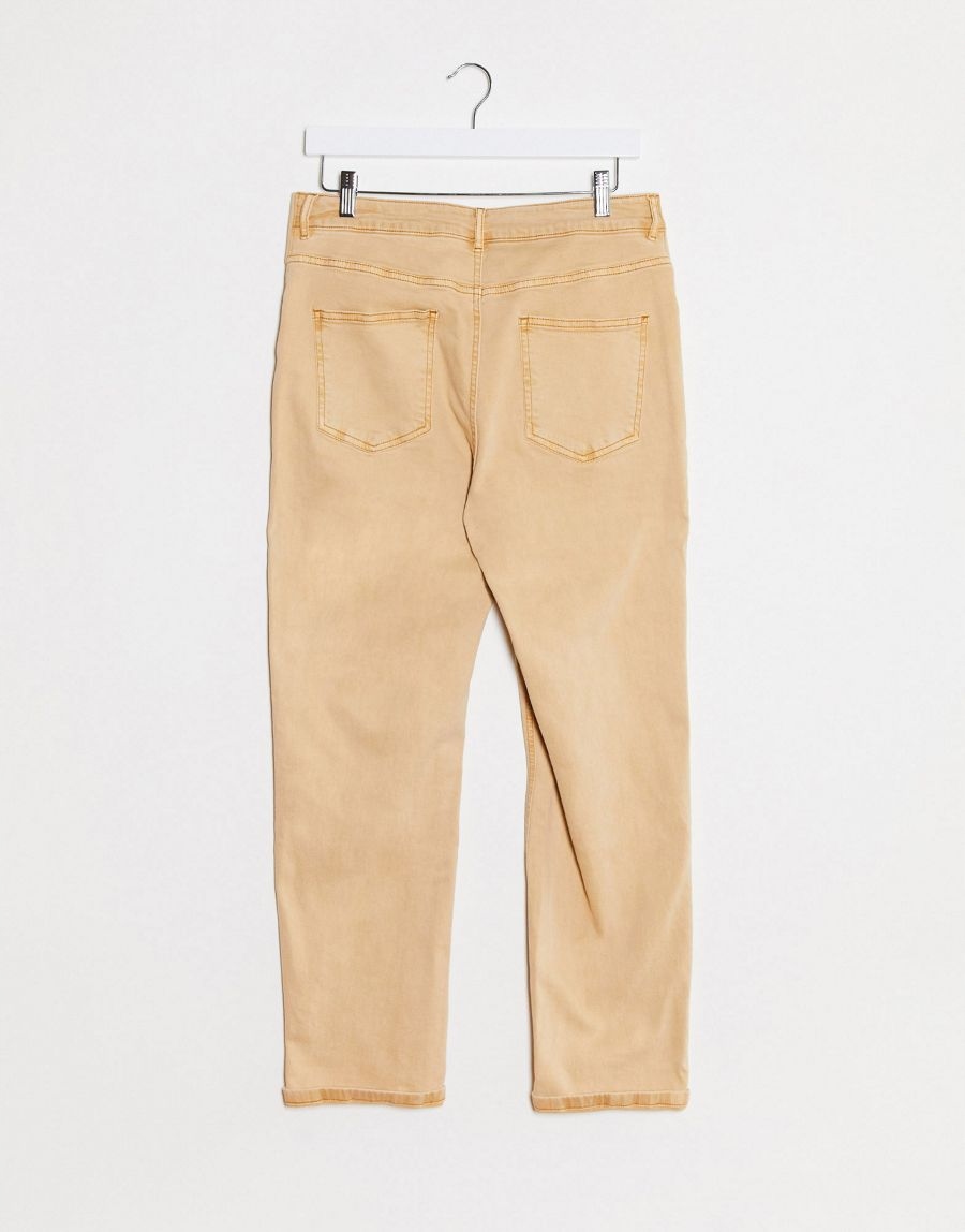 beżowe spodnie jeans kieszenie