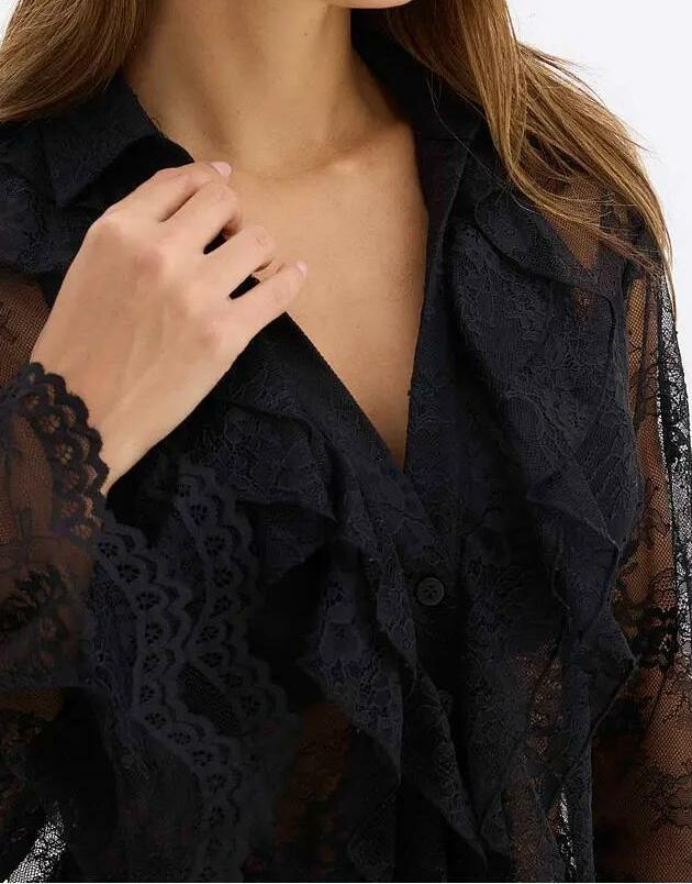 BLUZA KORONKOWA CZARNA