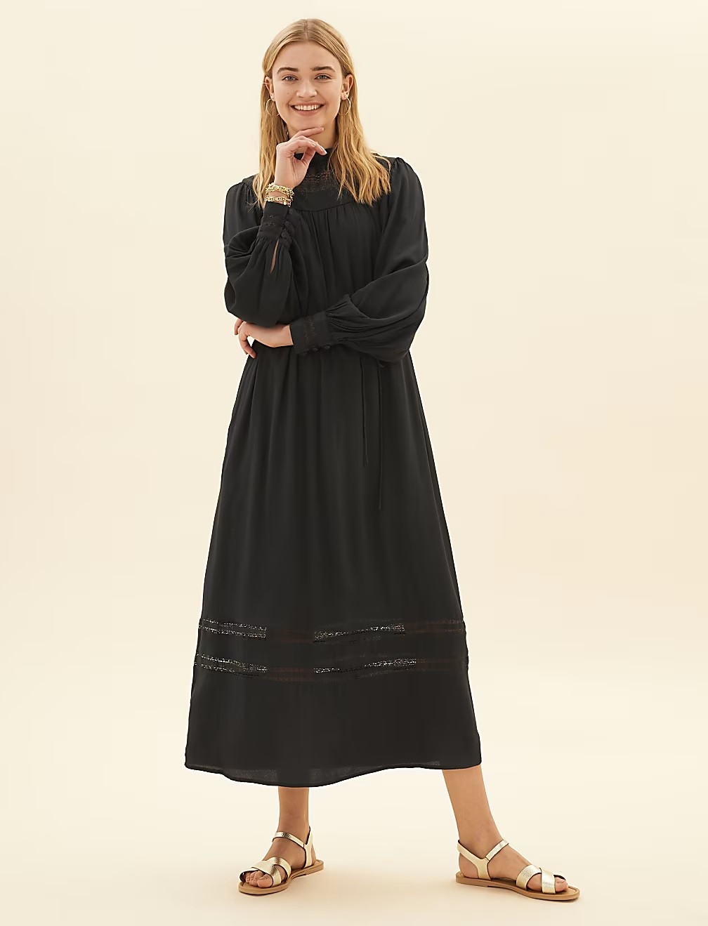 SZARA SUKIENKA DO POŁOWY ŁYDKI T53-3367U-VP