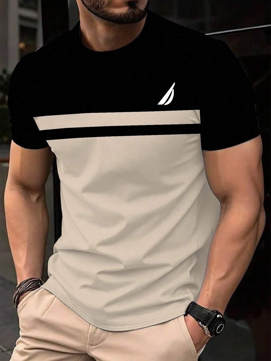 T-SHIRT OKRĄGŁY DEKOLT PRINT