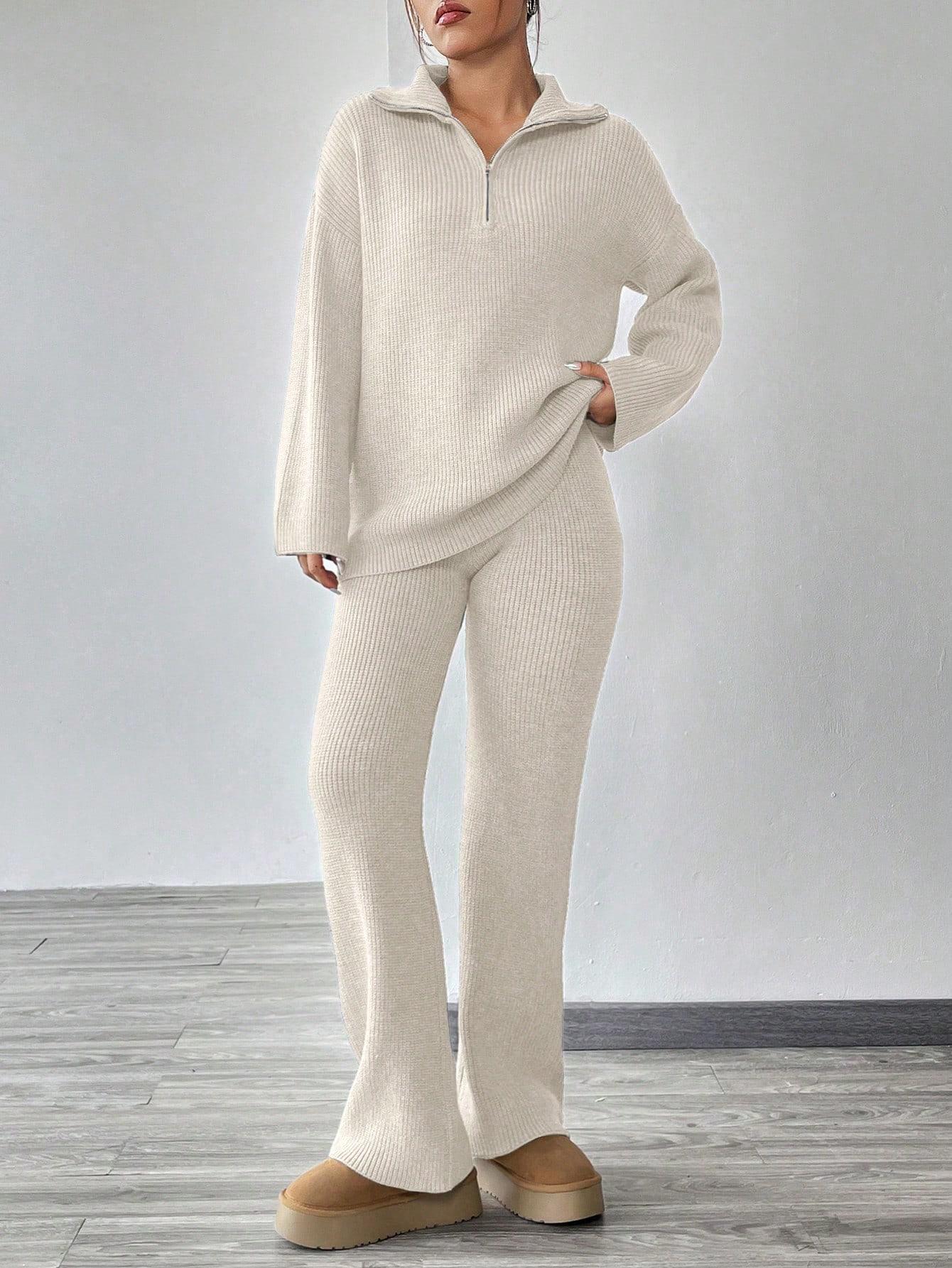 sweter spodnie dzianinowy komplet