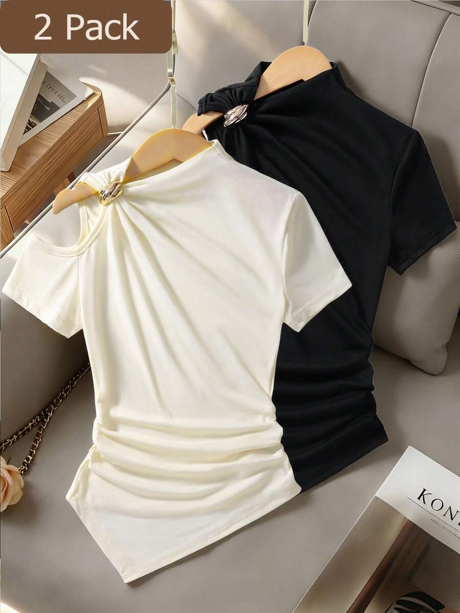 asymetryczna bluzka 2-pack