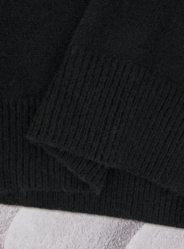 CZARNY SWETER DZIANINA 