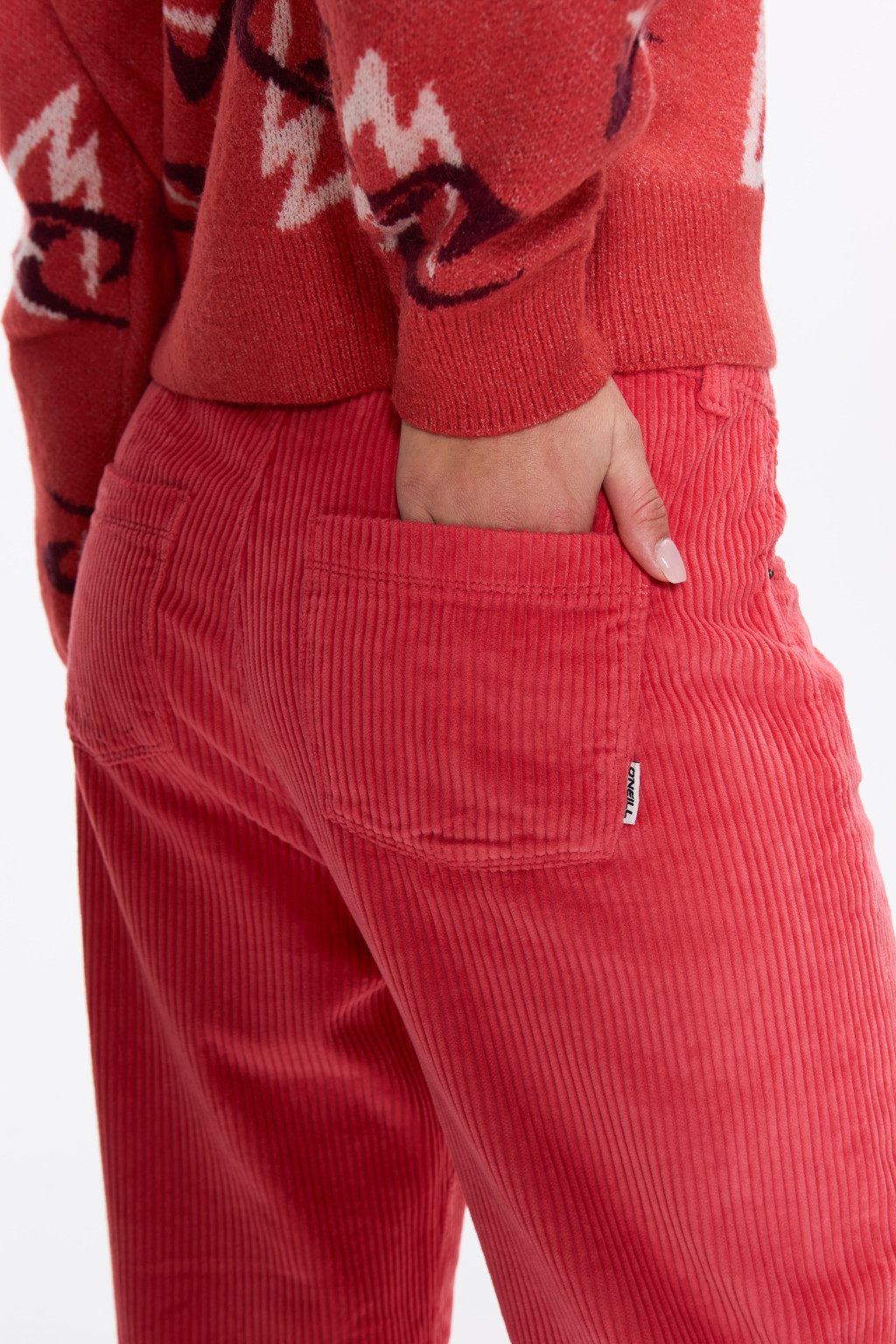 CZERWONE SPODNIE SZTRUKS CASUAL 1550092-13024