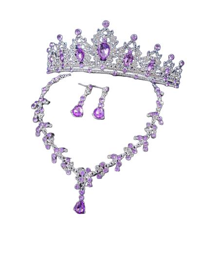 komplet naszyjnik kolczyki diadem