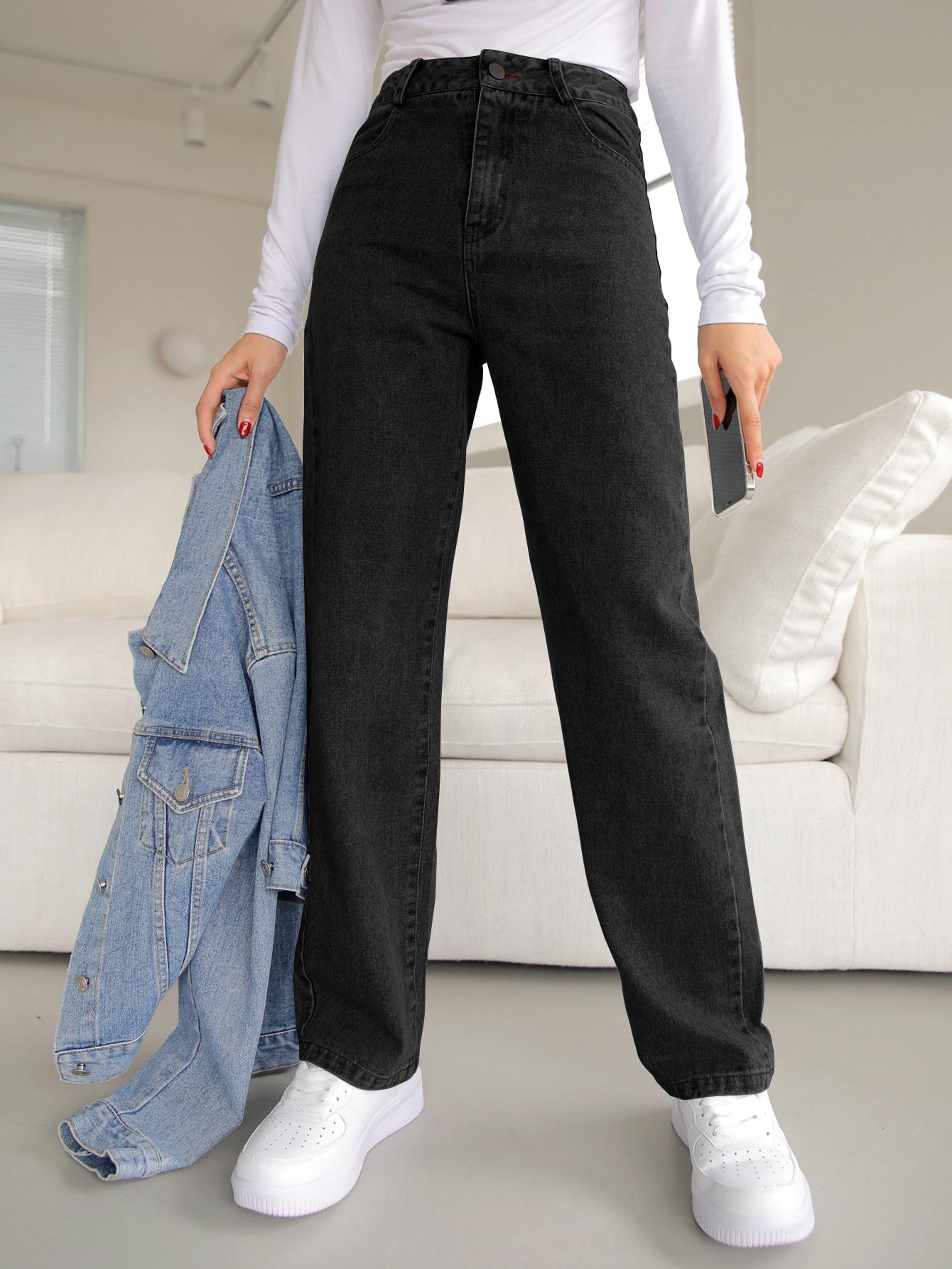 CZARNE SPODNIE JEANS