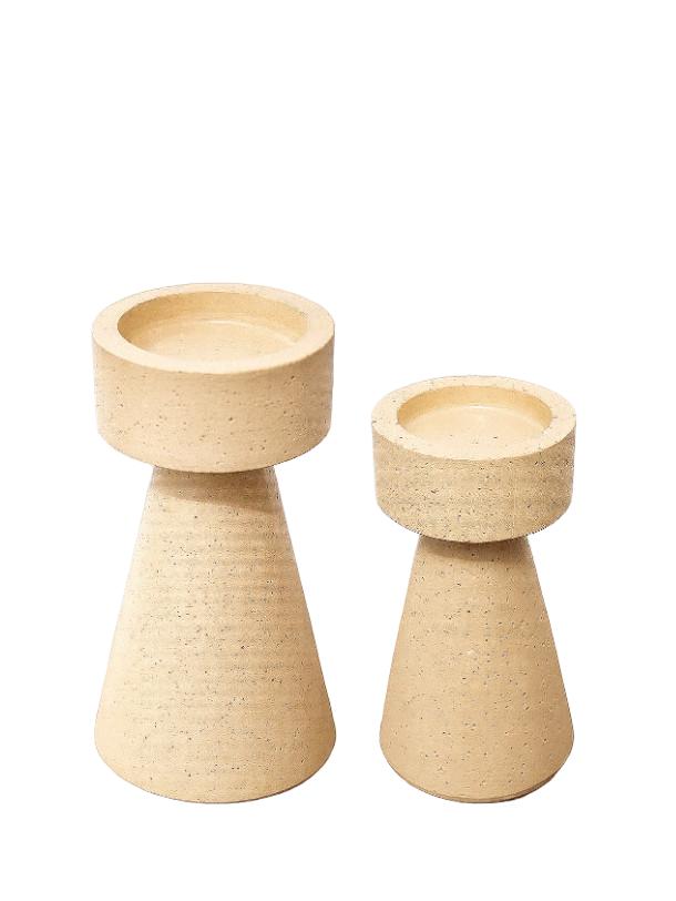beżowy świecznik 2-pack