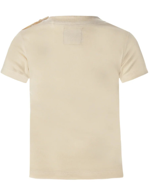 kremowy t-shirt nadruk