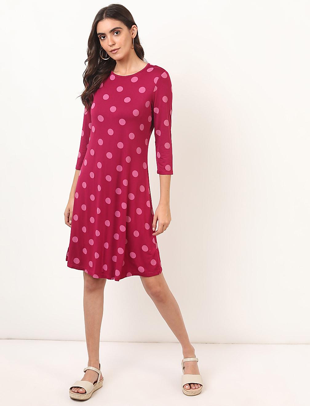 sukienka print rękaw 3/4 T42-6057K-D4