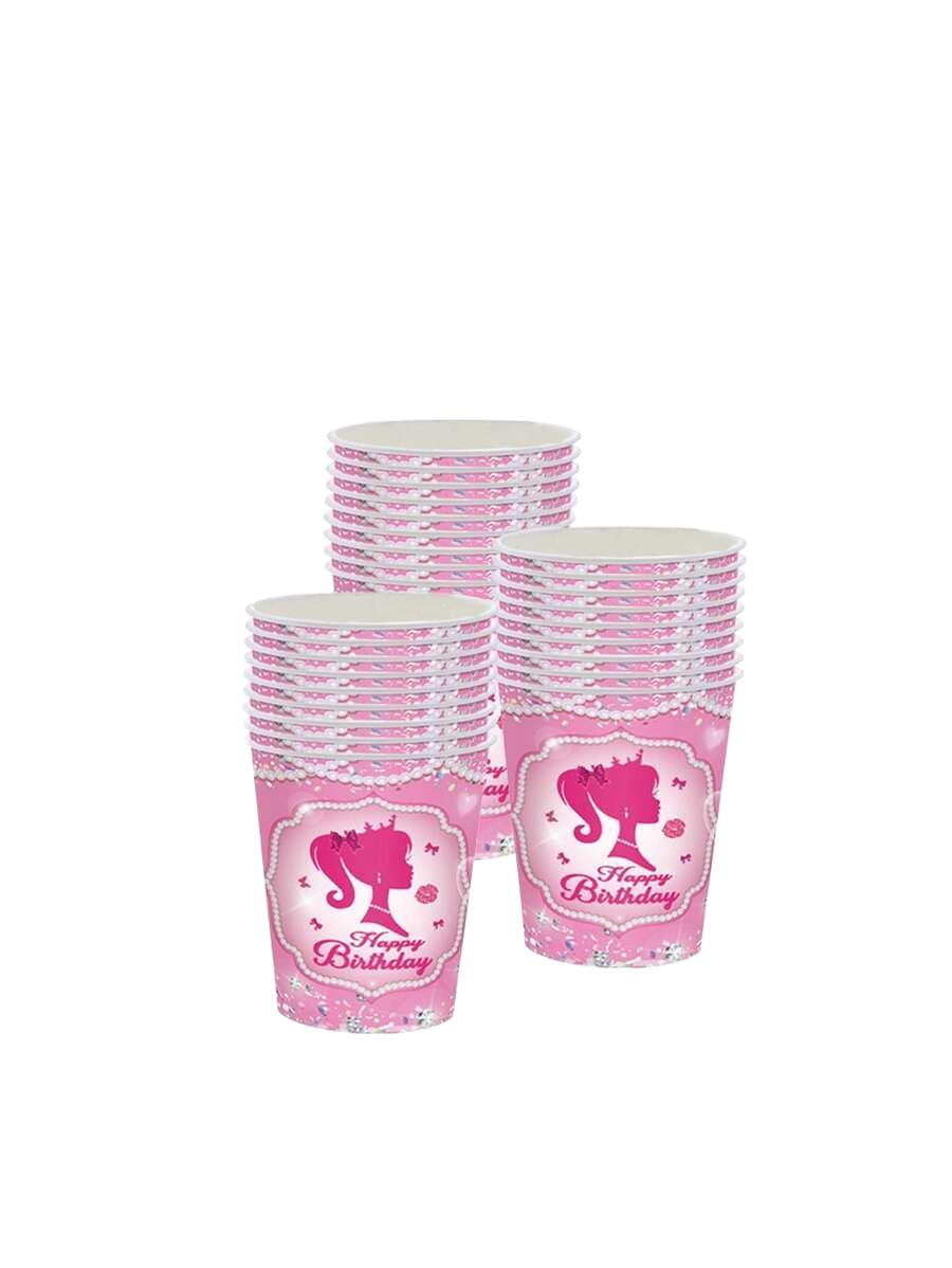 różowe papierowe kubki 10-pack